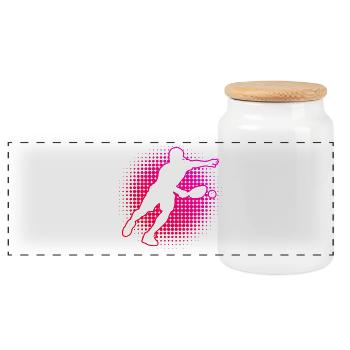 Conception de scène de pickleball pour les fans de joueurs de pickleball - Boîte à biscuits avec couvercle en bois - blanc - Devant