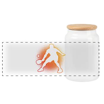 Pickleballspieler Idee für Pickleball Trainer Fans - Panorama Keksdose mit Holzdeckel - Weiß - Vorne