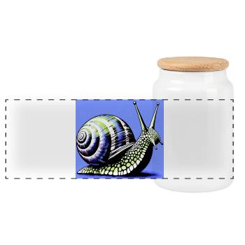 Escargot - Boîte à biscuits avec couvercle en bois - blanc - Devant