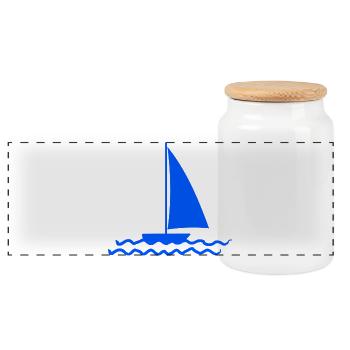Sailboat Captain Sailing Boat - Panoramic Cookie Jar with Wooden Lid - white - Front