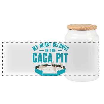 Mon cœur appartient à la fosse de Gaga - Boîte à biscuits avec couvercle en bois - blanc - Devant