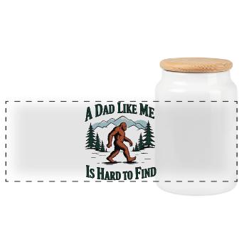 Vater wie ich – schwer zu finden Yeti Bigfoot - Panorama Keksdose mit Holzdeckel - Weiß - Vorne