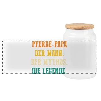 Reiten Papa Vater Pferdeliebhaber Reiterhof Pferde - Panorama Keksdose mit Holzdeckel - Weiß - Vorne