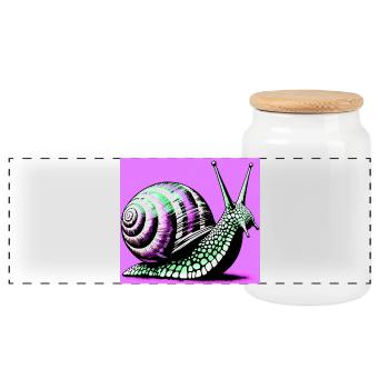 Escargot - Boîte à biscuits avec couvercle en bois - blanc - Devant