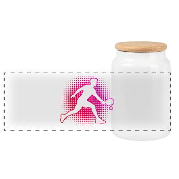 Pickleball Trainer für Pickleballspielerinnen Fans - Panorama Keksdose mit Holzdeckel - Weiß - Vorne