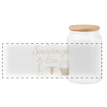 Backen Bäckerin Sauerteig In My Sourdough Era - Panorama Keksdose mit Holzdeckel - Weiß - Vorne