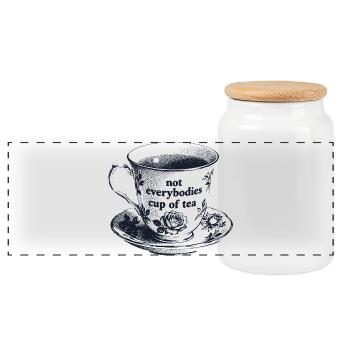 Not Everybodies Cup Of Tea - Panoramic Cookie Jar with Wooden Lid - white - Front