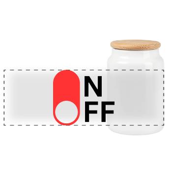 ON / OFF Modus - Panorama Keksdose mit Holzdeckel - Weiß - Vorne