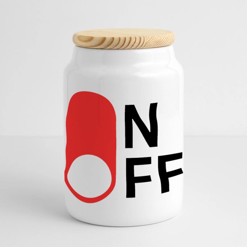 ON / OFF Modus Panorama Keksdose mit Holzdeckel