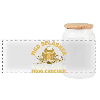 Attrape-grenouilles, éclabousseur-boue, Meuble-Meure-Grenouille attrape-verre. - Boîte à biscuits avec couvercle en bois - blanc - Devant
