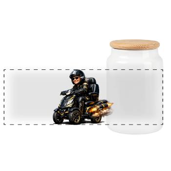 Ardent mobility scooter - Panoramic Cookie Jar with Wooden Lid - white - Front