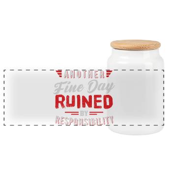 Another Fine Day Ruined Responsibility Design - Panorama Keksdose mit Holzdeckel - Weiß - Vorne