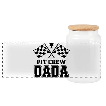 Pit Crew Dada Motorsport Racing Design - Panorama Keksdose mit Holzdeckel - Weiß - Vorne