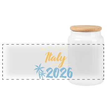 Italien 2026 - Panorama Keksdose mit Holzdeckel - Weiß - Vorne