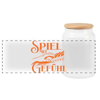 Klavier Spiel Mit Gefühl Pianist Klavierspieler - Panorama Keksdose mit Holzdeckel - Weiß - Vorne