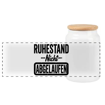 Ruhestand Nacht Abgelaufen Lustiger Spruch - Panorama Keksdose mit Holzdeckel - Weiß - Vorne