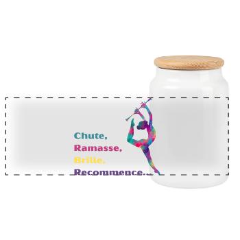 Chute-_Ramasse-_Recommence-- - Boîte à biscuits avec couvercle en bois - blanc - Devant