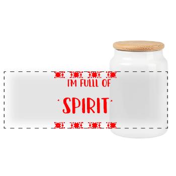 Voll mit Weihnachtsgeist-Vodka-Tee - Panorama Keksdose mit Holzdeckel - Weiß - Vorne