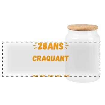 28 Ans Toujours Aussi Craquant Humour Crac - Boîte à biscuits avec couvercle en bois - blanc - Devant