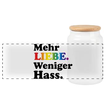 Regenbogen Spruch Geschenk für Pride & CSD Fans - Panorama Keksdose mit Holzdeckel - Weiß - Vorne
