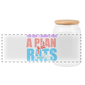 Rat, house rat, rat owner, rat lover - Panoramic Cookie Jar with Wooden Lid - white - Front