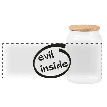 Evil Inside Ring Graphic - Panorama Keksdose mit Holzdeckel - Weiß - Vorne