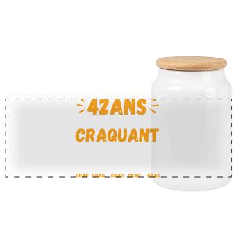 42 Ans Toujours Aussi Craquant Humour Crac - Boîte à biscuits avec couvercle en bois - blanc - Devant