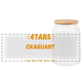 47 Ans Toujours Aussi Craquant Humour Crac - Boîte à biscuits avec couvercle en bois - blanc - Devant