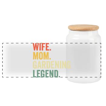 Épouse Maman Légende du jardinage - Boîte à biscuits avec couvercle en bois - blanc - Devant