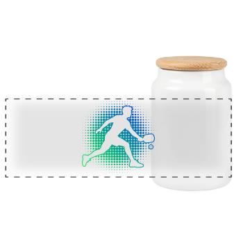 Idée cadeau pour fan de pickleball avec fan de pickleball - Boîte à biscuits avec couvercle en bois - blanc - Devant