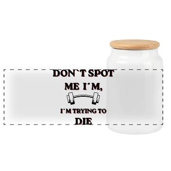 Dont Spot Me I'm Trying to Die - Panorama Keksdose mit Holzdeckel - Weiß - Vorne