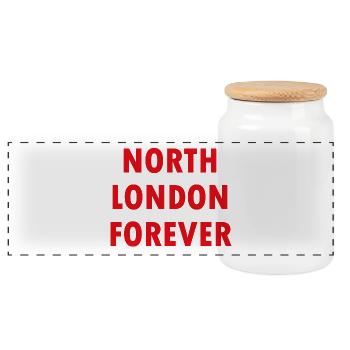 North London Forever - Panoramic Cookie Jar with Wooden Lid - white - Front