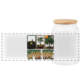 Mystic Reggae Soil - Panoramic Cookie Jar with Wooden Lid - white - Front