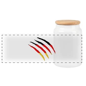 Flame ClawFlame Claw Germany Flag Germany - Panoramic Cookie Jar with Wooden Lid - white - Front