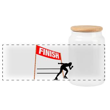 Skating Finish Custom - Panoramic Cookie Jar with Wooden Lid - white - Front