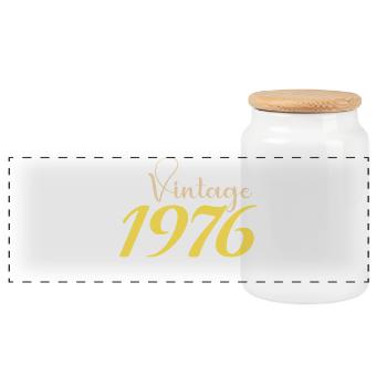 T-Shirt 50 Ans 1976 Design Minimal - Boîte à biscuits avec couvercle en bois - blanc - Devant