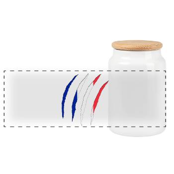 French Flag, France - Panoramic Cookie Jar with Wooden Lid - white - Front