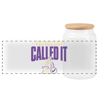 Pathology Laboratory Week, Diagnostics, - Panoramic Cookie Jar with Wooden Lid - white - Front