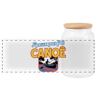 J’peux pas j’ai CANOË Logo - Boîte à biscuits avec couvercle en bois - blanc - Devant