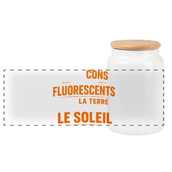Si les cons étaient fluorescents, c'est la terre - Boîte à biscuits avec couvercle en bois - blanc - Devant