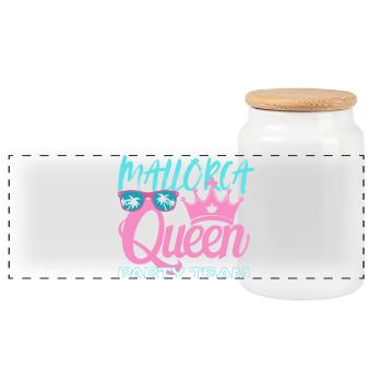 Mallorca Queen Party Team - Panoramic Cookie Jar with Wooden Lid - white - Front