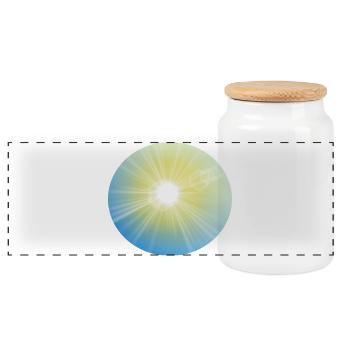 Rayons de soleil en cercle - Boîte à biscuits avec couvercle en bois - blanc - Devant