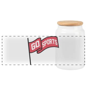 Emblème du drapeau Go Sports - Boîte à biscuits avec couvercle en bois - blanc - Devant