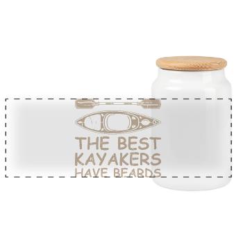 The best kayakers have beards - Funny Kayaking - Panoramic Cookie Jar with Wooden Lid - white - Front