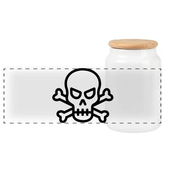 tête de mort pirate - Boîte à biscuits avec couvercle en bois - blanc - Devant
