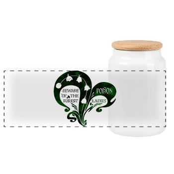Beauté toxique des bois – Muguet-de-vallée vintage - Boîte à biscuits avec couvercle en bois - blanc - Devant