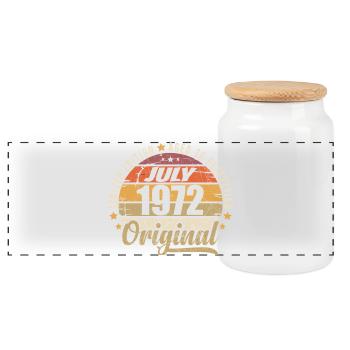 Anniversaire Mythique 1972 Cadeau Vintage 1972 - Boîte à biscuits avec couvercle en bois - blanc - Devant