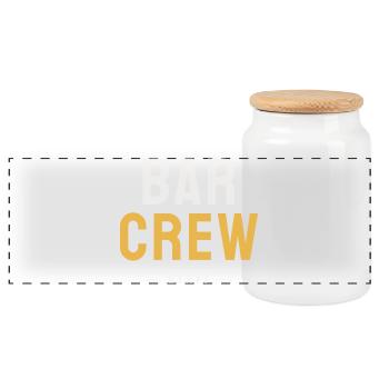 Équipe du bar, équipe de serveurs gastro, soirée boissons - Boîte à biscuits avec couvercle en bois - blanc - Devant