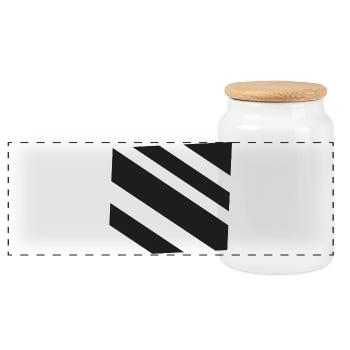 Motif diagonal noir blanc - Boîte à biscuits avec couvercle en bois - blanc - Devant