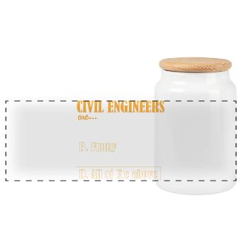 Civil Engineer Construction Site Construction Worker - Panoramic Cookie Jar with Wooden Lid - white - Front